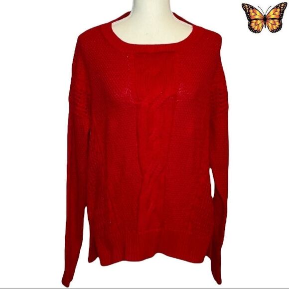 TOMMY Hilfiger Cable Knit Long Sleeve Sweater 100% Cotton Size Medium - Picture 1 of 10